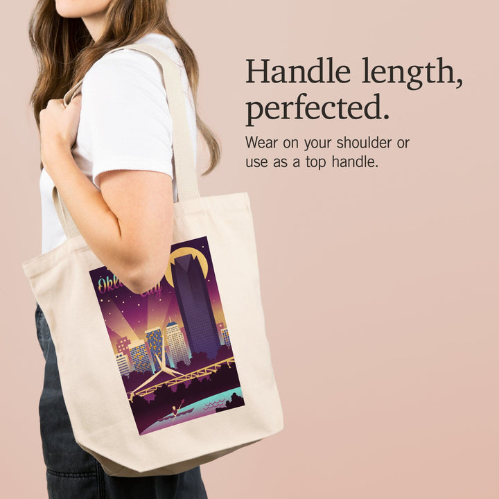 Oklahoma City, Oklahoma, Retro Skyline Chromatic Series, Tote Bag Totes Lantern Press 