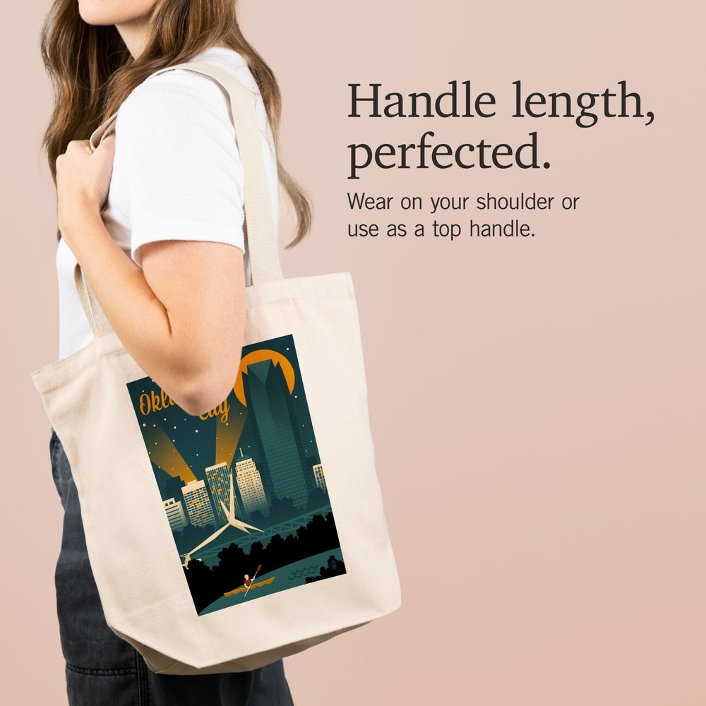 Oklahoma City, Oklahoma, Retro Skyline, Tote Bag Totes Lantern Press 