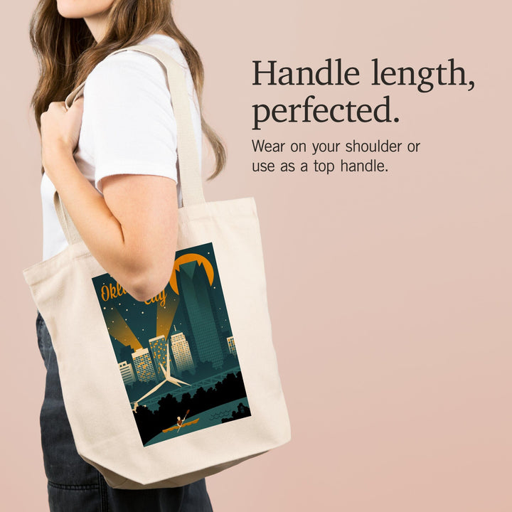 Oklahoma City, Oklahoma, Retro Skyline, Tote Bag Totes Lantern Press 