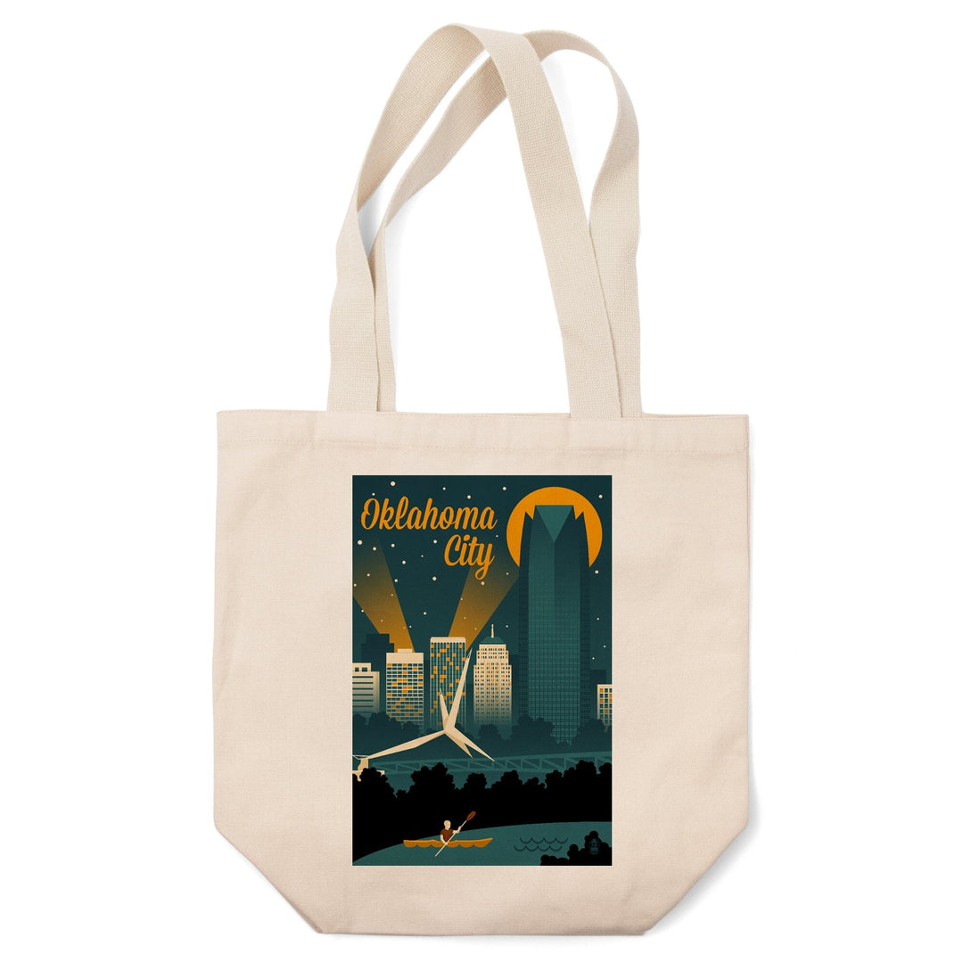 Oklahoma City, Oklahoma, Retro Skyline, Tote Bag Totes Lantern Press 
