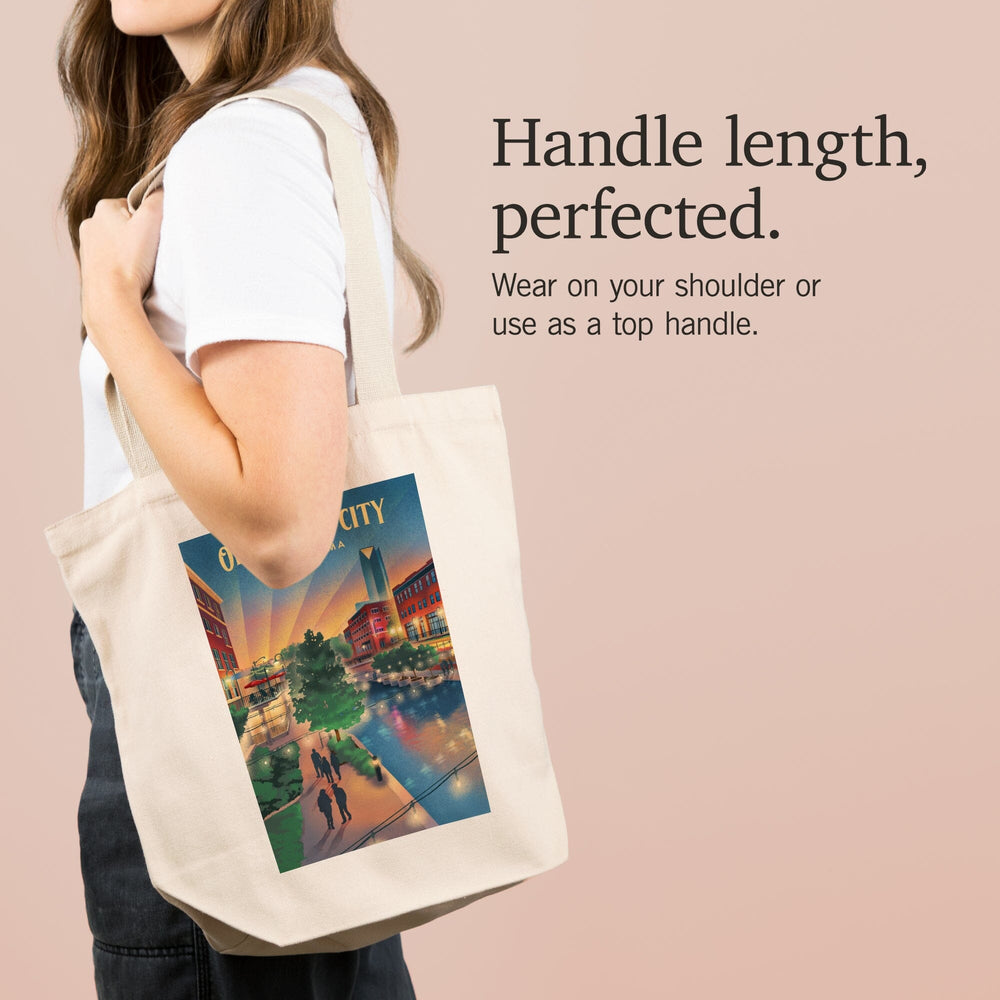 Oklahoma City, Oklahoma, River Walk, Lithograph, Tote Bag Totes Lantern Press 