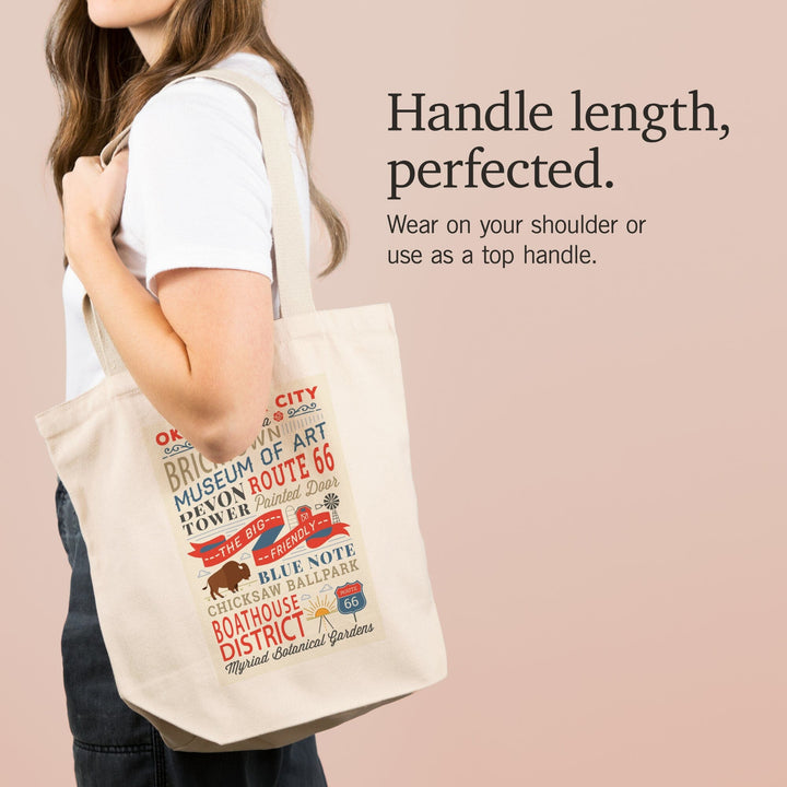 Oklahoma City, Oklahoma, Stacked Typography, Tote Bag Totes Lantern Press 