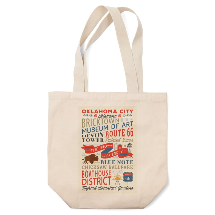 Oklahoma City, Oklahoma, Stacked Typography, Tote Bag Totes Lantern Press 