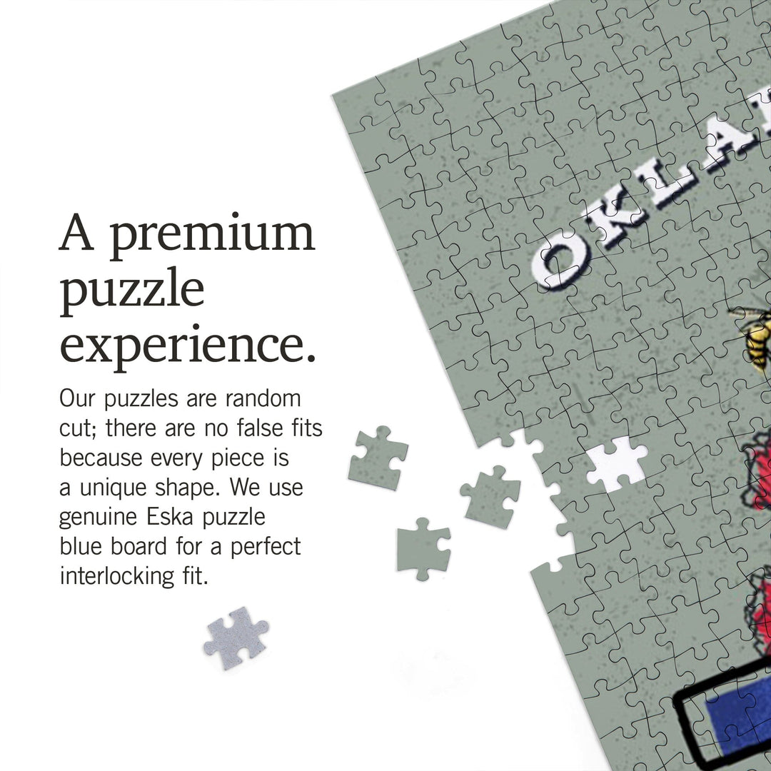 Oklahoma City, Oklahoma, State Treasure Trove, Jigsaw Puzzle Puzzle Lantern Press 