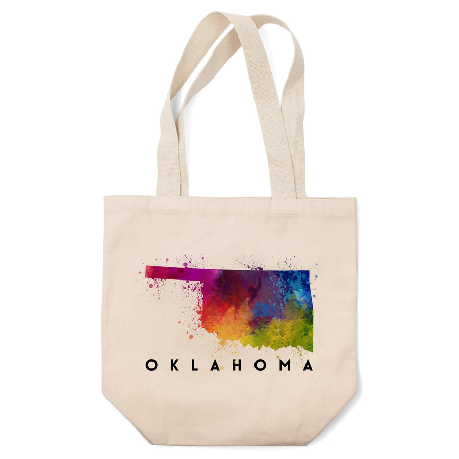 Oklahoma, State Abstract Watercolor, Lantern Press Artwork, Tote Bag Totes Lantern Press 