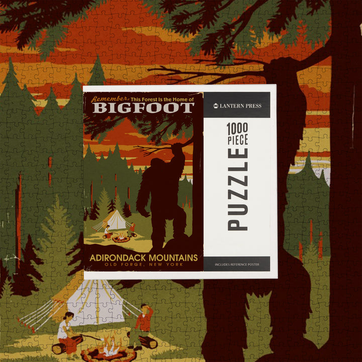 Old Forge, New York, Adirondack Mountains, Home of Bigfoot, Jigsaw Puzzle Puzzle Lantern Press 