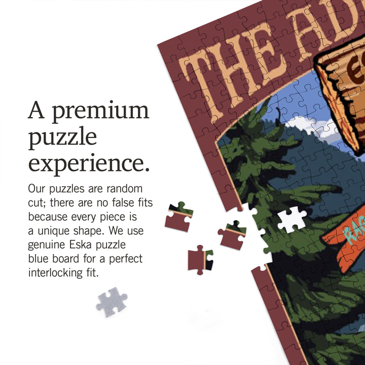 Old Forge, New York, The Adirondacks, Destination Signpost, Jigsaw Puzzle Puzzle Lantern Press 
