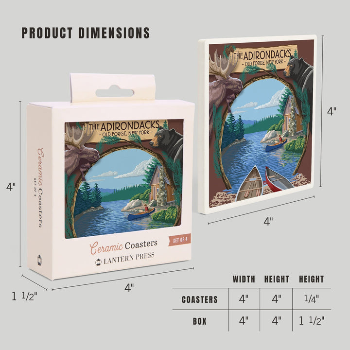 Old Forge, New York, The Adirondacks Scene, Coasters Coasters Lantern Press 