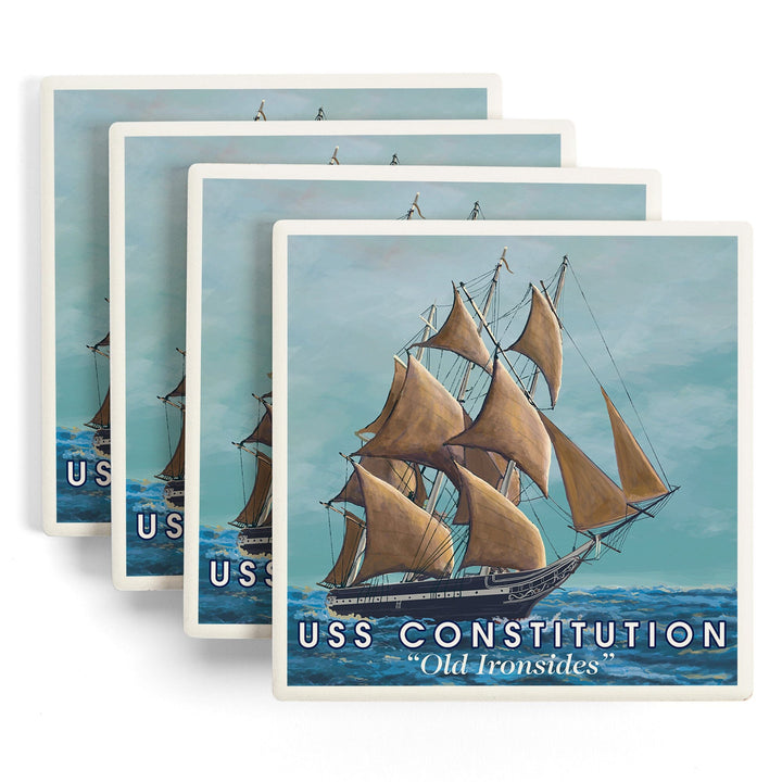 Old Ironsides, USS Constitution, Coasters Coasters Lantern Press 