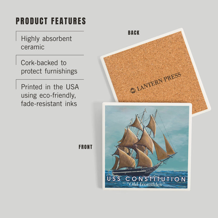 Old Ironsides, USS Constitution, Coasters Coasters Lantern Press 