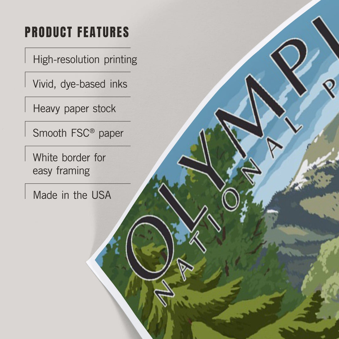 Olympic National Park, Washington, Bear Family and Creek, Art & Giclee Prints Art Lantern Press 