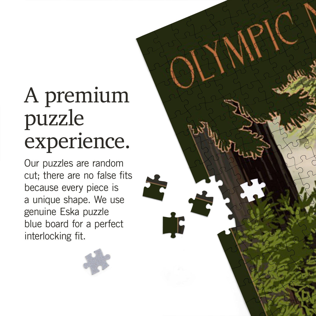 Olympic National Park, Washington, Deer and Fawns, Jigsaw Puzzle Puzzle Lantern Press 