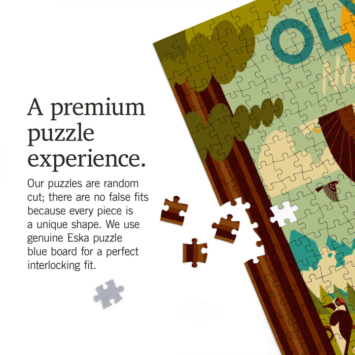 Olympic National Park, Washington, Geometric National Park Series, Jigsaw Puzzle Puzzle Lantern Press 