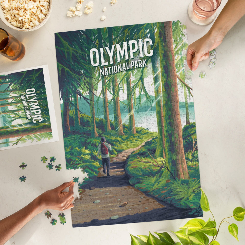 Olympic National Park, Washington, Get Outside Series, Walk in the Woods, Day Hike Puzzle Lantern Press 