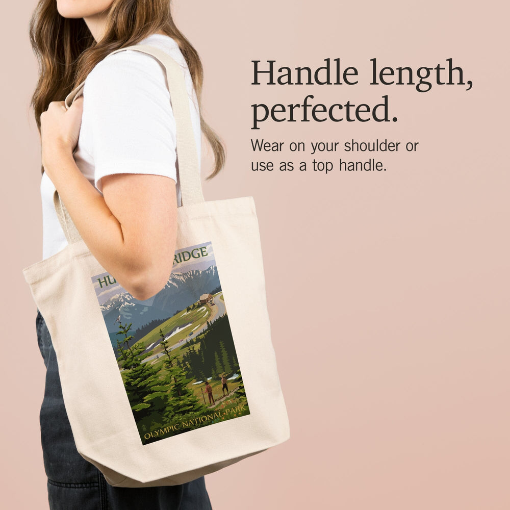 Olympic National Park, Washington, Hurricane Ridge and Hikers, Tote Bag Totes Lantern Press 
