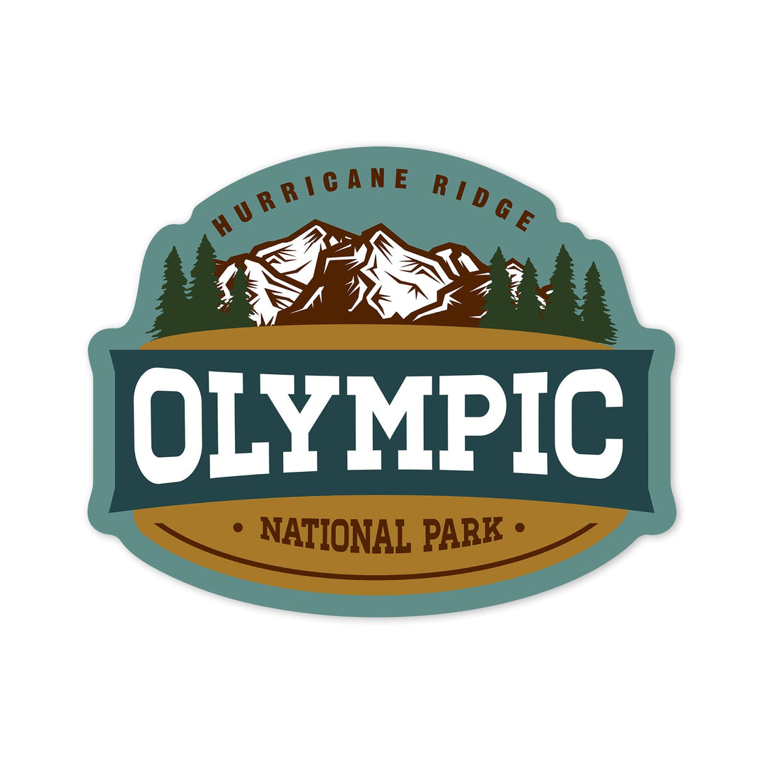 Olympic National Park, Washington, Hurricane Ridge, Contour, Lantern Press Artwor, Vinyl Sticker Sticker Lantern Press 
