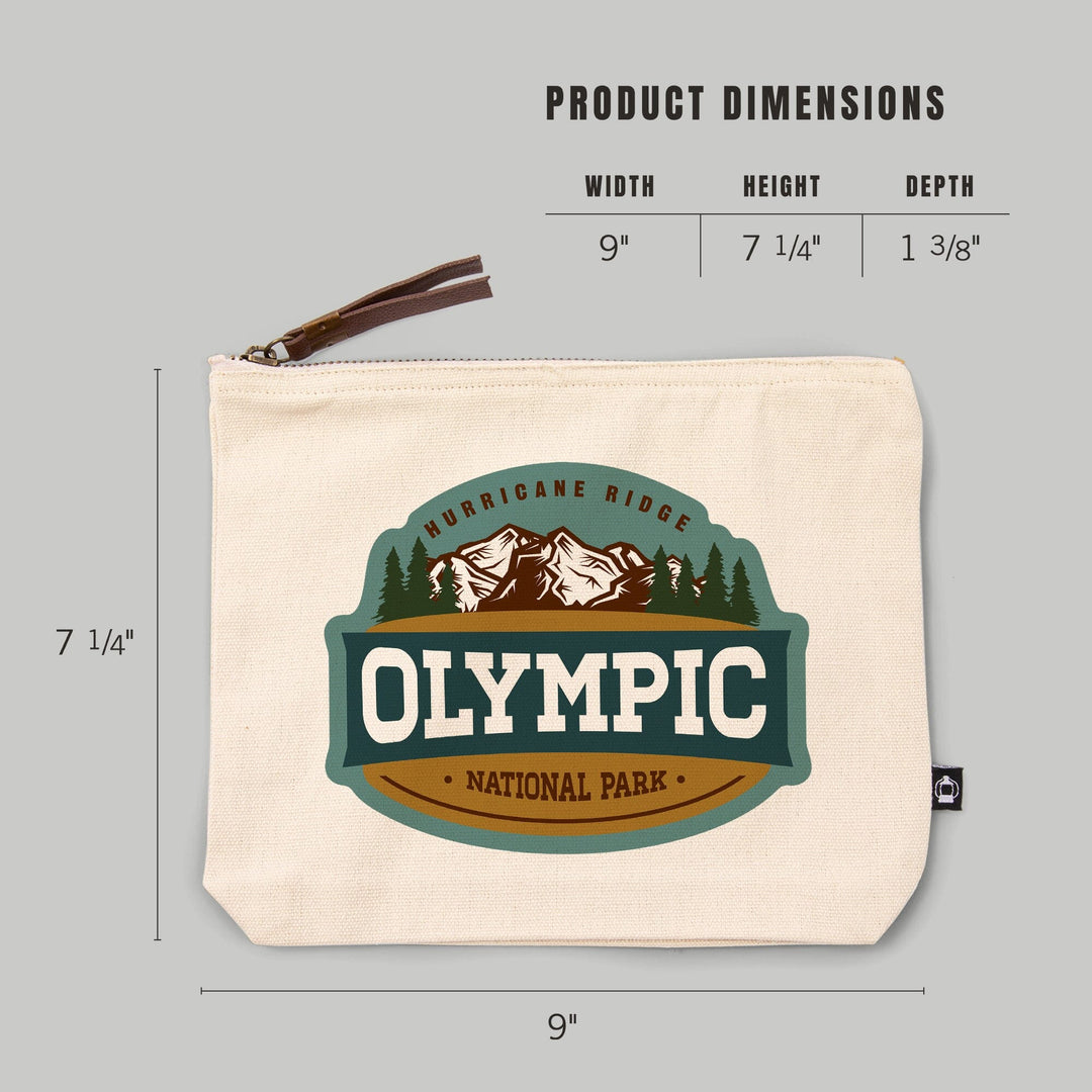 Olympic National Park, Washington, Hurricane Ridge, Organic Cotton Zipper Pouch, Go Bag Go Bag Lantern Press 