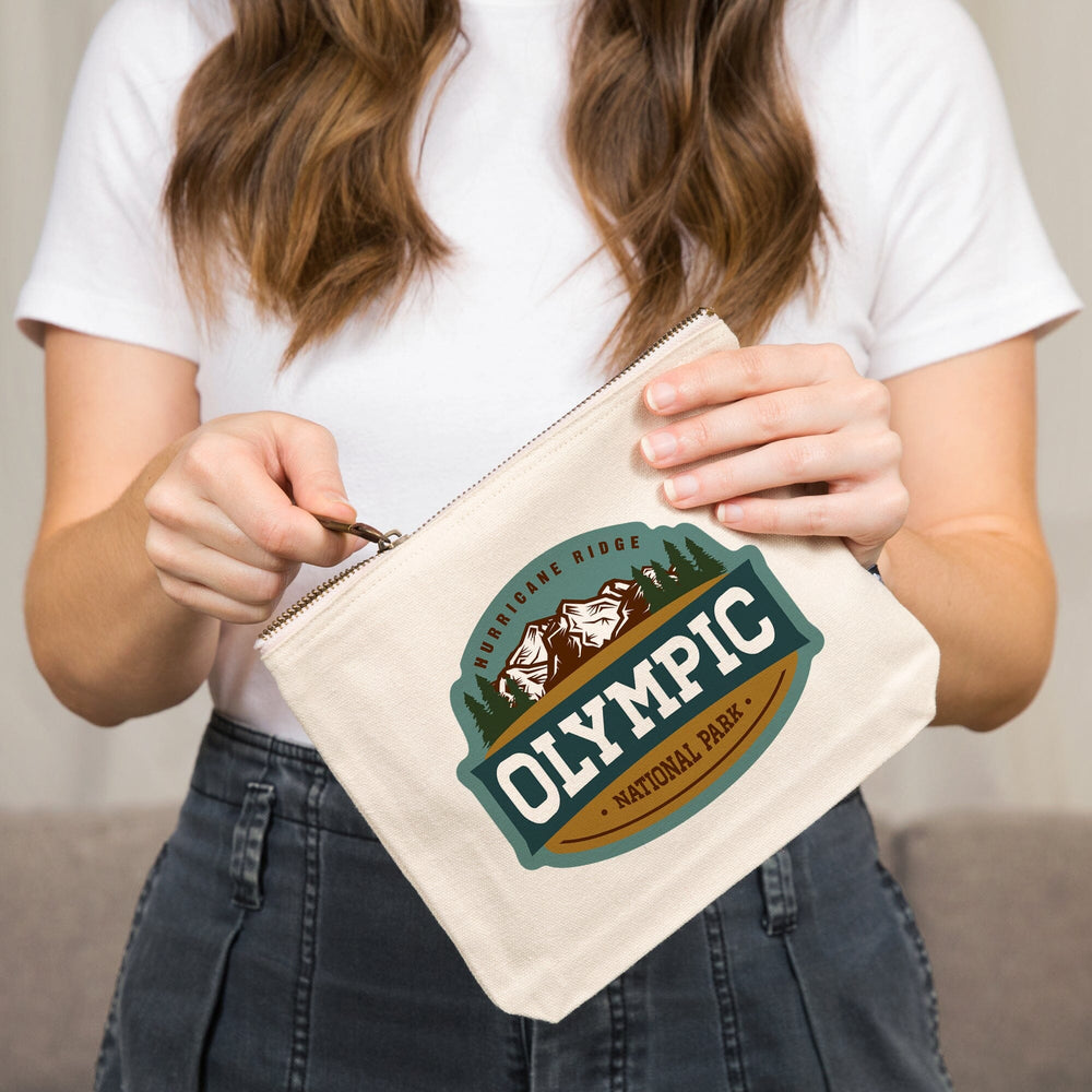 Olympic National Park, Washington, Hurricane Ridge, Organic Cotton Zipper Pouch, Go Bag Go Bag Lantern Press 