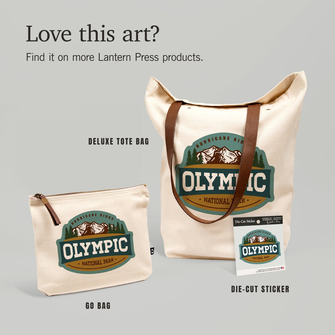 Olympic National Park, Washington, Hurricane Ridge, Organic Cotton Zipper Pouch, Go Bag Go Bag Lantern Press 