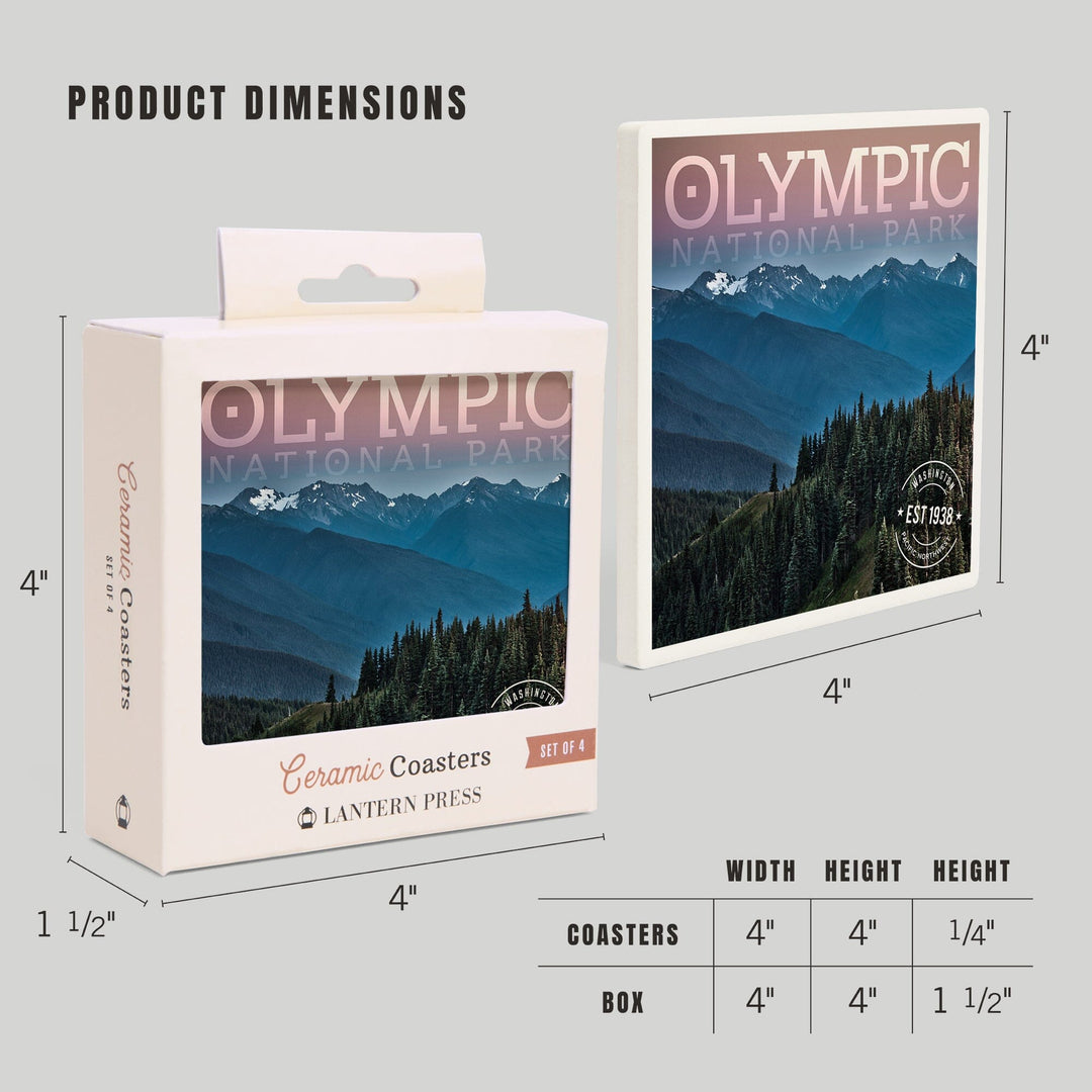 Olympic National Park, Washington, Hurricane Ridge, Twilight, Coasters Coasters Lantern Press 