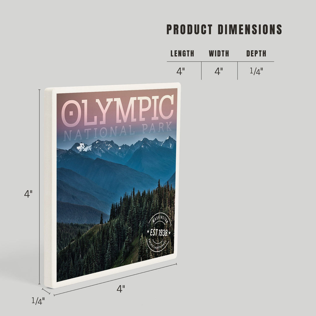 Olympic National Park, Washington, Hurricane Ridge, Twilight, Coasters Coasters Lantern Press 