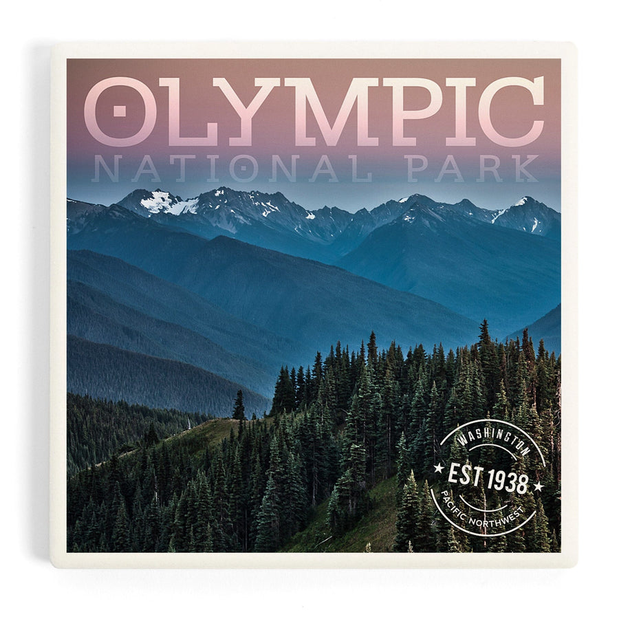 Olympic National Park, Washington, Hurricane Ridge, Twilight, Coasters Coasters Lantern Press 