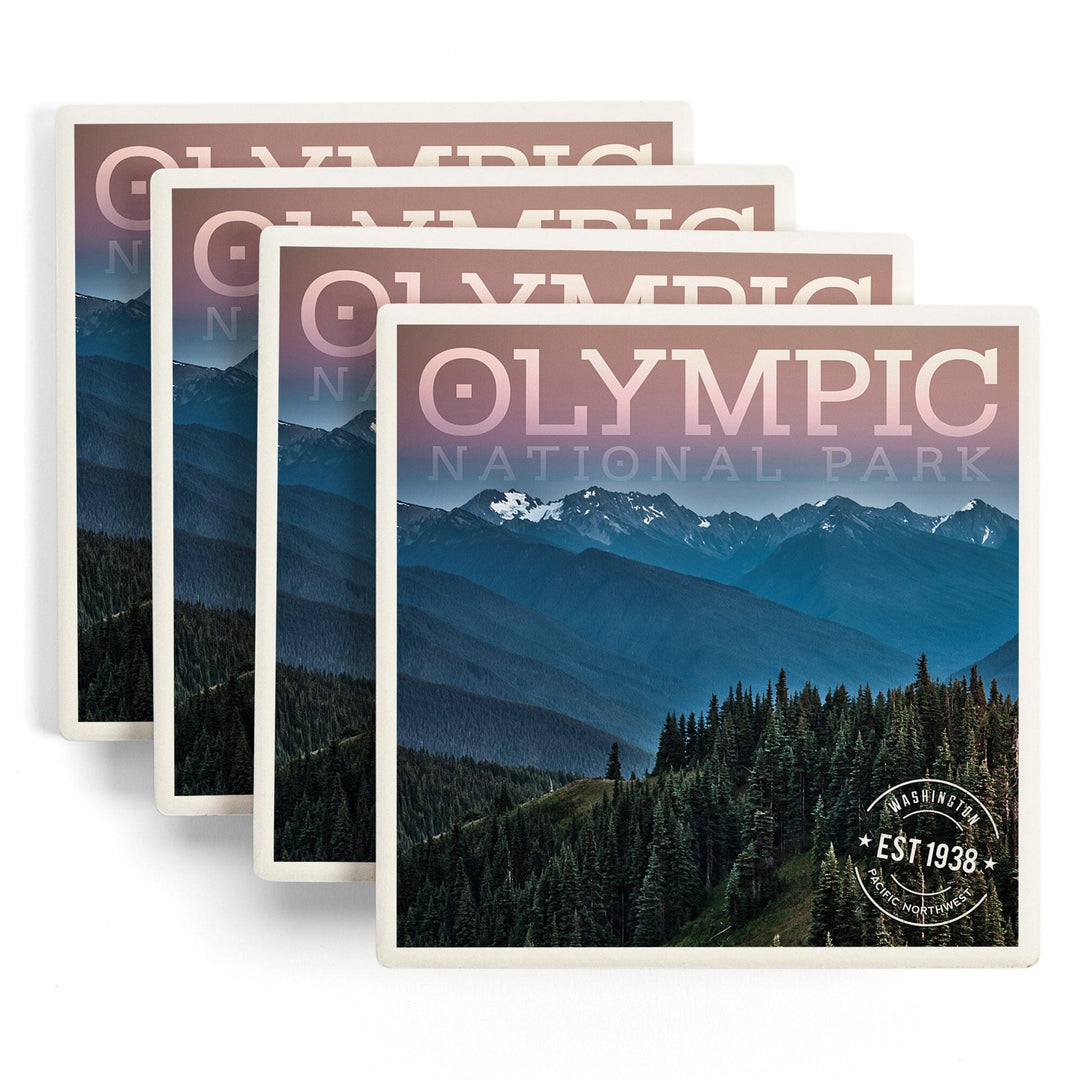 Olympic National Park, Washington, Hurricane Ridge, Twilight, Coasters Coasters Lantern Press 