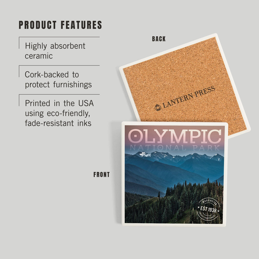 Olympic National Park, Washington, Hurricane Ridge, Twilight, Coasters Coasters Lantern Press 