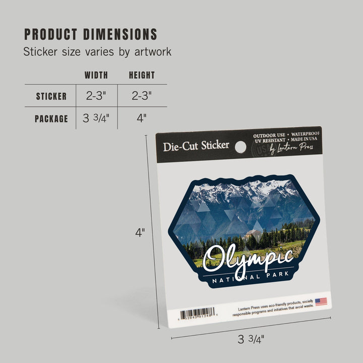 Olympic National Park, Washington, Hurricane Ridge Visitor Center, Contour, Vinyl Sticker Sticker Lantern Press 