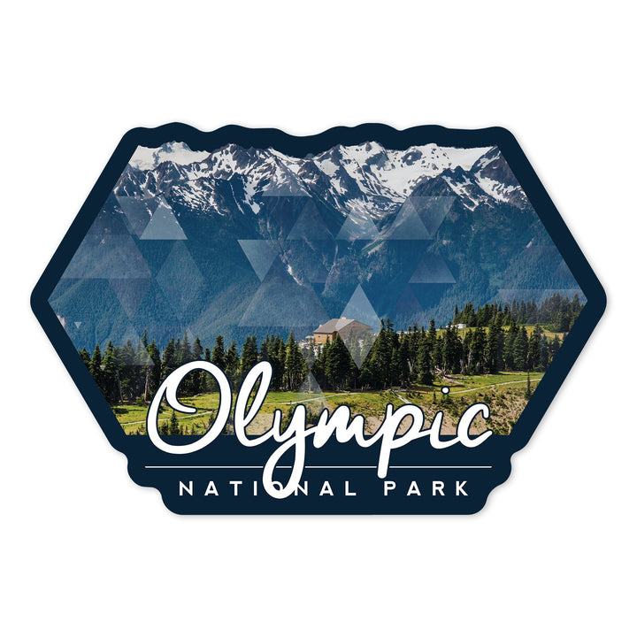 Olympic National Park, Washington, Hurricane Ridge Visitor Center, Contour, Vinyl Sticker Sticker Lantern Press 