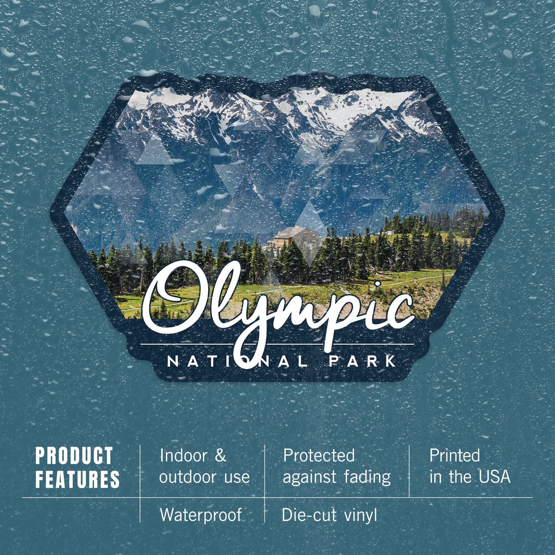 Olympic National Park, Washington, Hurricane Ridge Visitor Center, Contour, Vinyl Sticker Sticker Lantern Press 