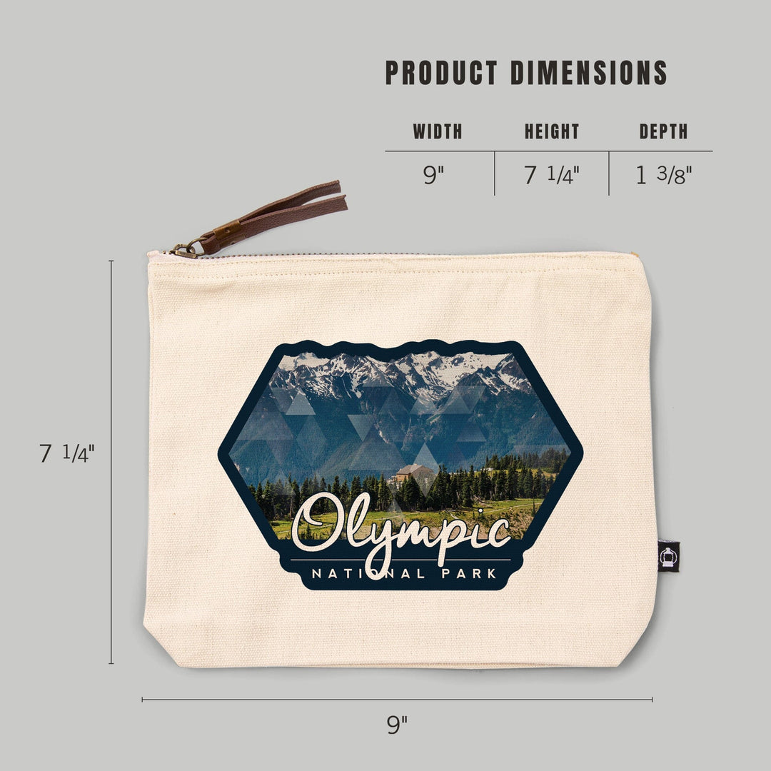 Olympic National Park, Washington, Hurricane Ridge Visitor Center,, Organic Cotton Zipper Pouch, Go Bag Go Bag Lantern Press 