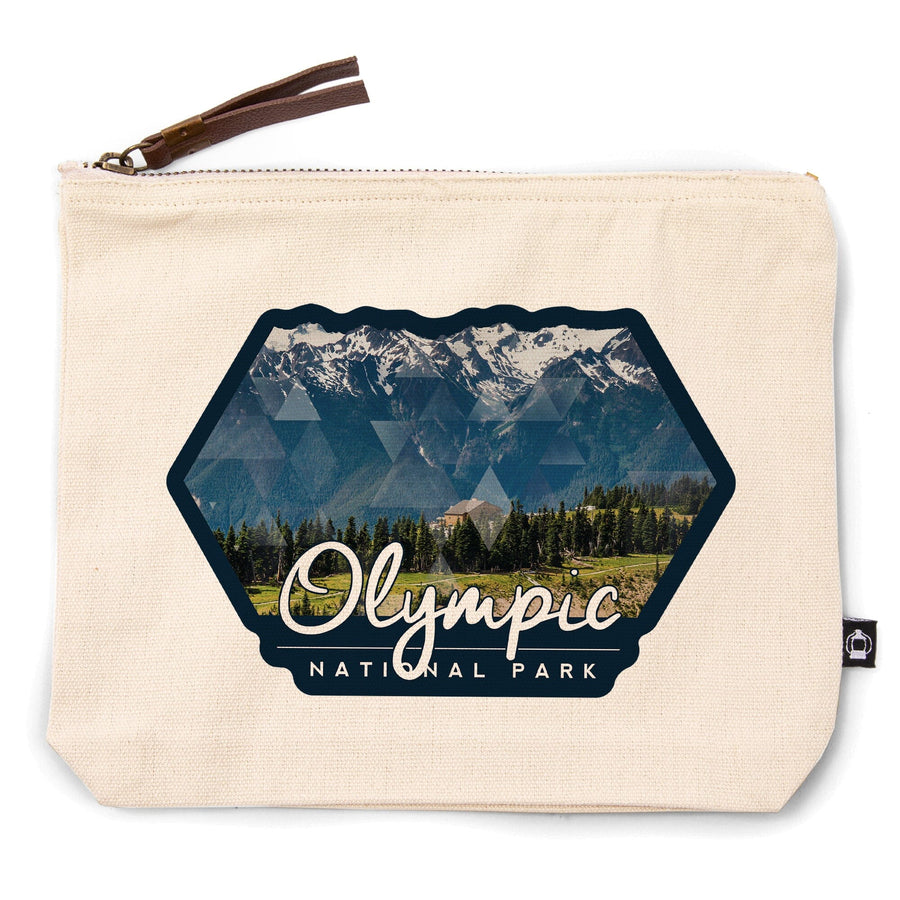 Olympic National Park, Washington, Hurricane Ridge Visitor Center,, Organic Cotton Zipper Pouch, Go Bag Go Bag Lantern Press 