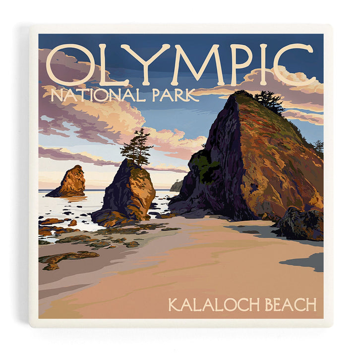 Olympic National Park, Washington, Kalaloch Beach, Coasters Coasters Lantern Press Coaster 