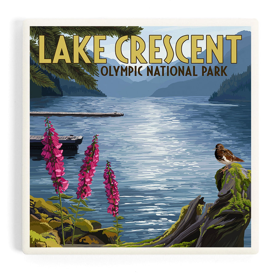 Olympic National Park, Washington, Lake Crescent, Coasters Coasters Lantern Press 