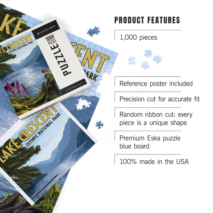 Olympic National Park, Washington, Lake Crescent, Jigsaw Puzzle Puzzle Lantern Press 