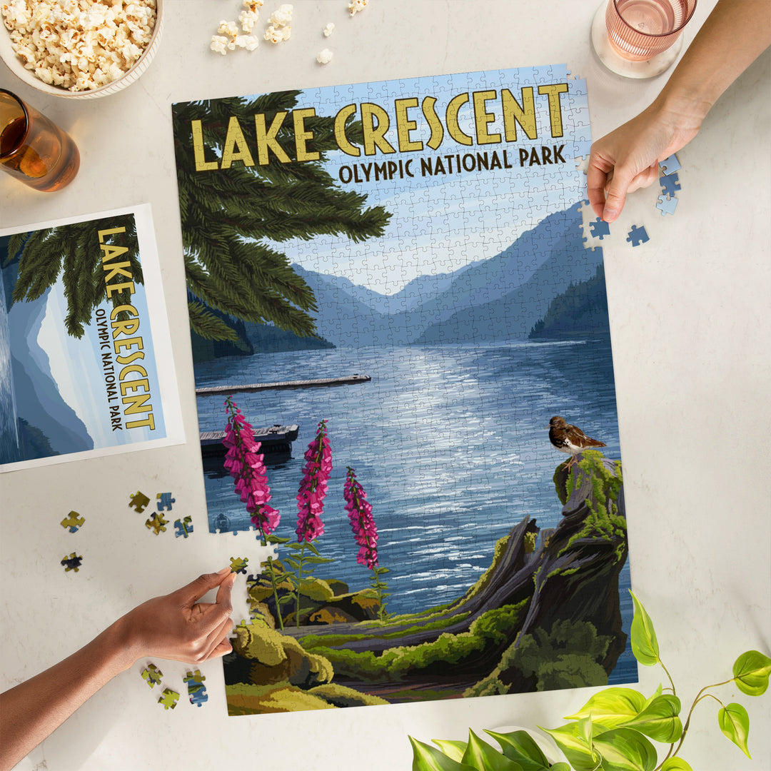 Olympic National Park, Washington, Lake Crescent, Jigsaw Puzzle Puzzle Lantern Press 