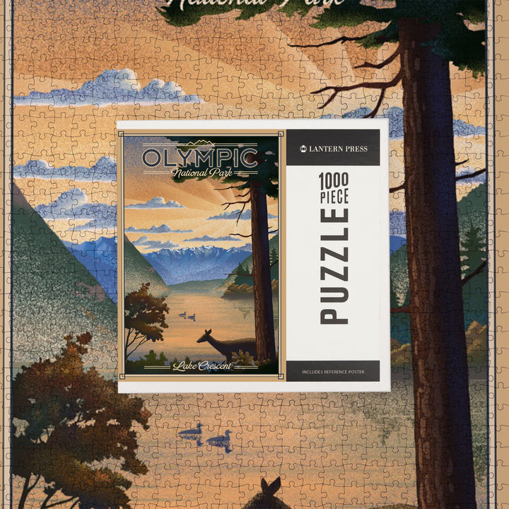 Olympic National Park, Washington, Lithograph, Jigsaw Puzzle Puzzle Lantern Press 