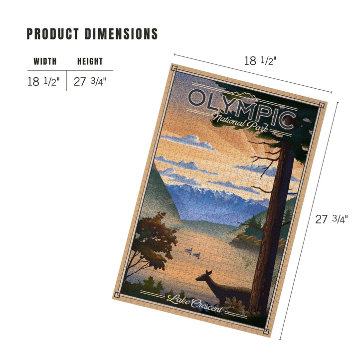 Olympic National Park, Washington, Lithograph, Jigsaw Puzzle Puzzle Lantern Press 