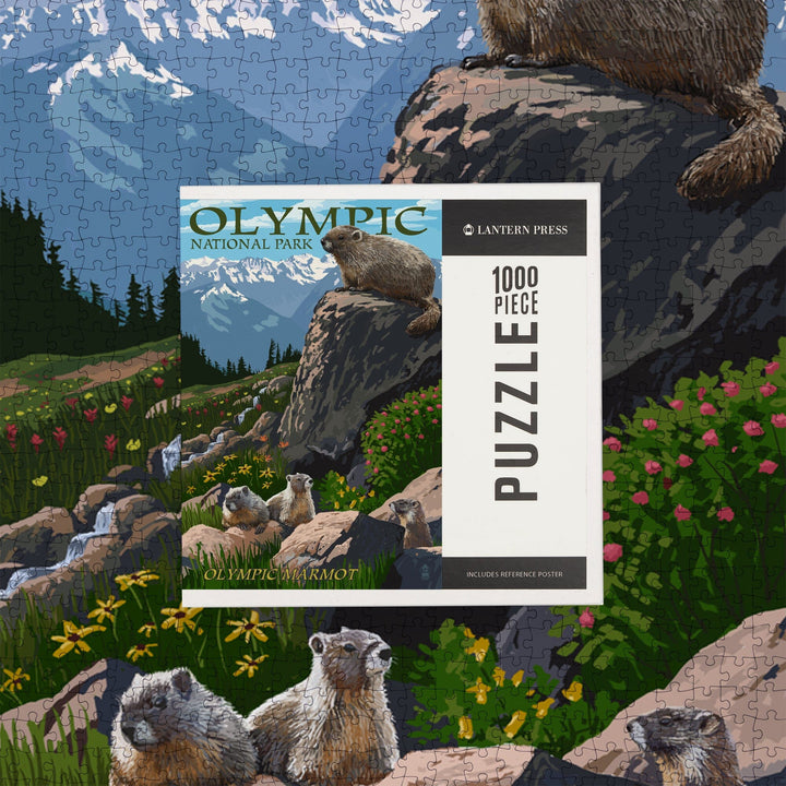 Olympic National Park, Washington, Marmots, Jigsaw Puzzle Puzzle Lantern Press 