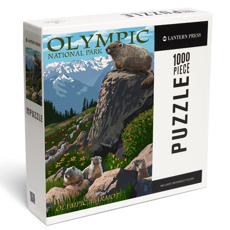 Olympic National Park, Washington, Marmots, Jigsaw Puzzle Puzzle Lantern Press 