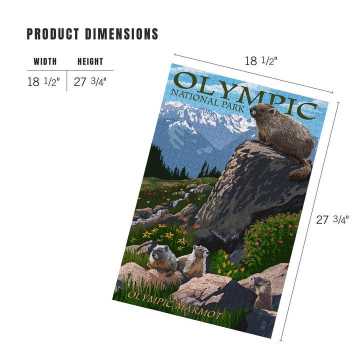 Olympic National Park, Washington, Marmots, Jigsaw Puzzle Puzzle Lantern Press 