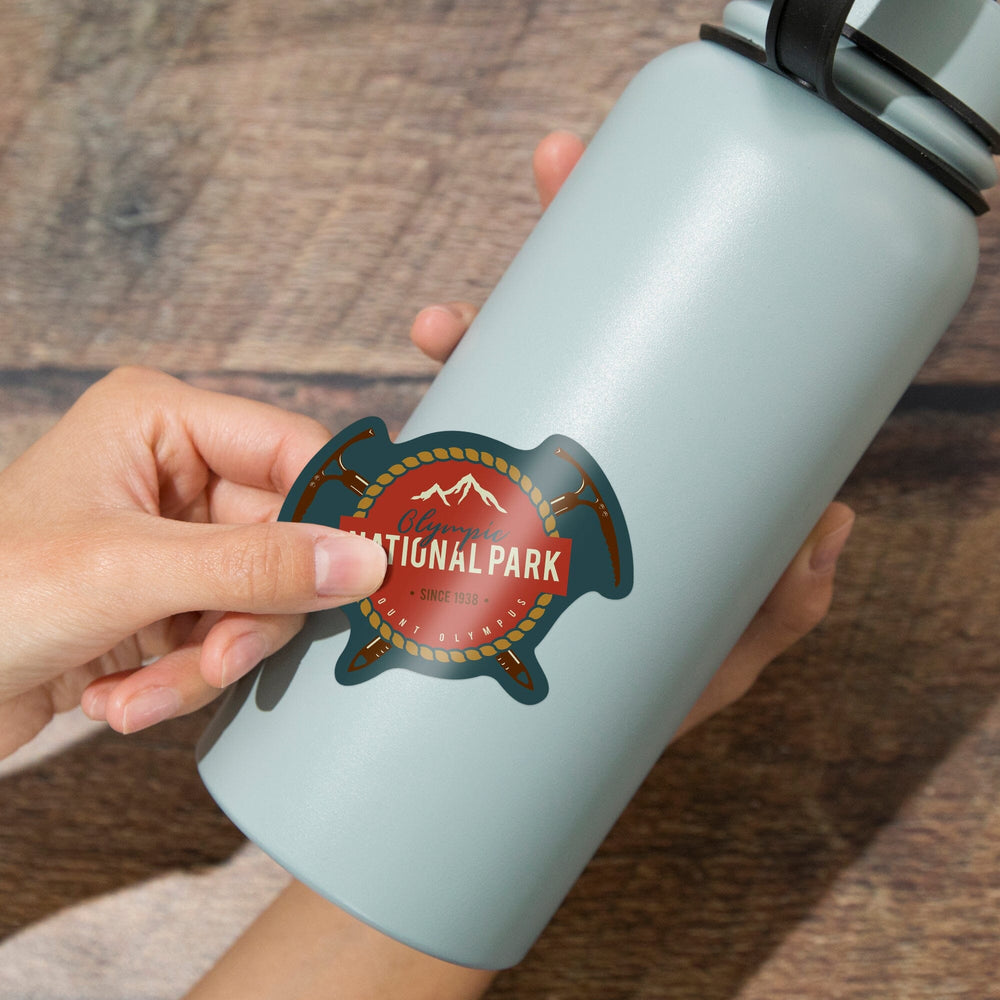 Olympic National Park, Washington, Mount Olympus, Contour Press Artwor, Vinyl Sticker Sticker Lantern Press 