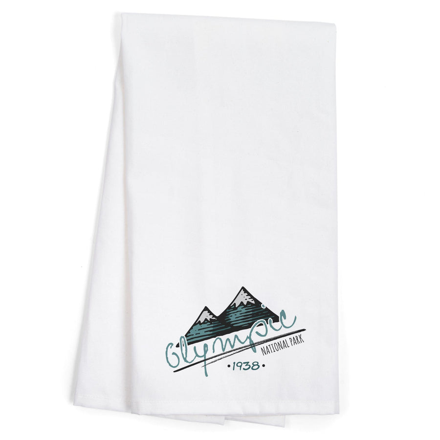 Olympic National Park, Washington, Mountains, Contour, Organic Cotton Kitchen Tea Towels Kitchen Lantern Press 