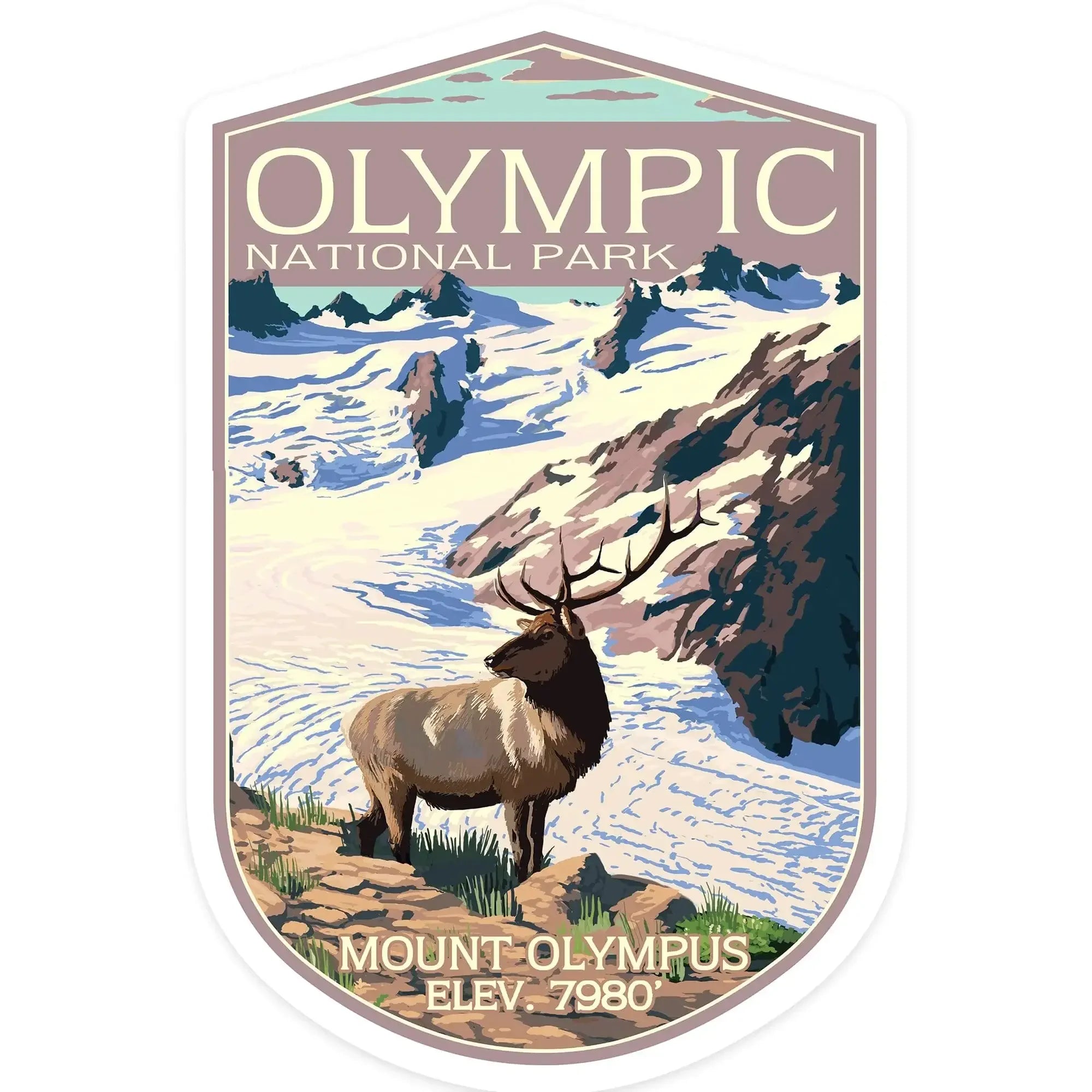 Olympic National Park, Washington, Mt. Olympus and Elk, Contour ...