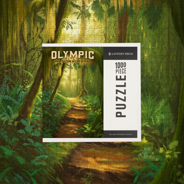 Olympic National Park, Washington, Oil Painting, Jigsaw Puzzle Puzzle Lantern Press 