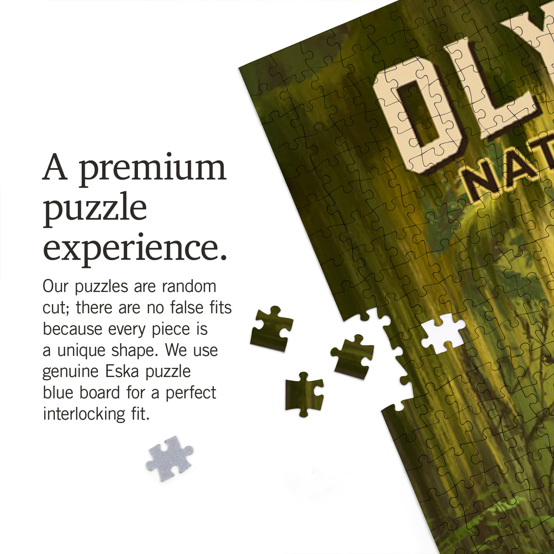 Olympic National Park, Washington, Oil Painting, Jigsaw Puzzle Puzzle Lantern Press 