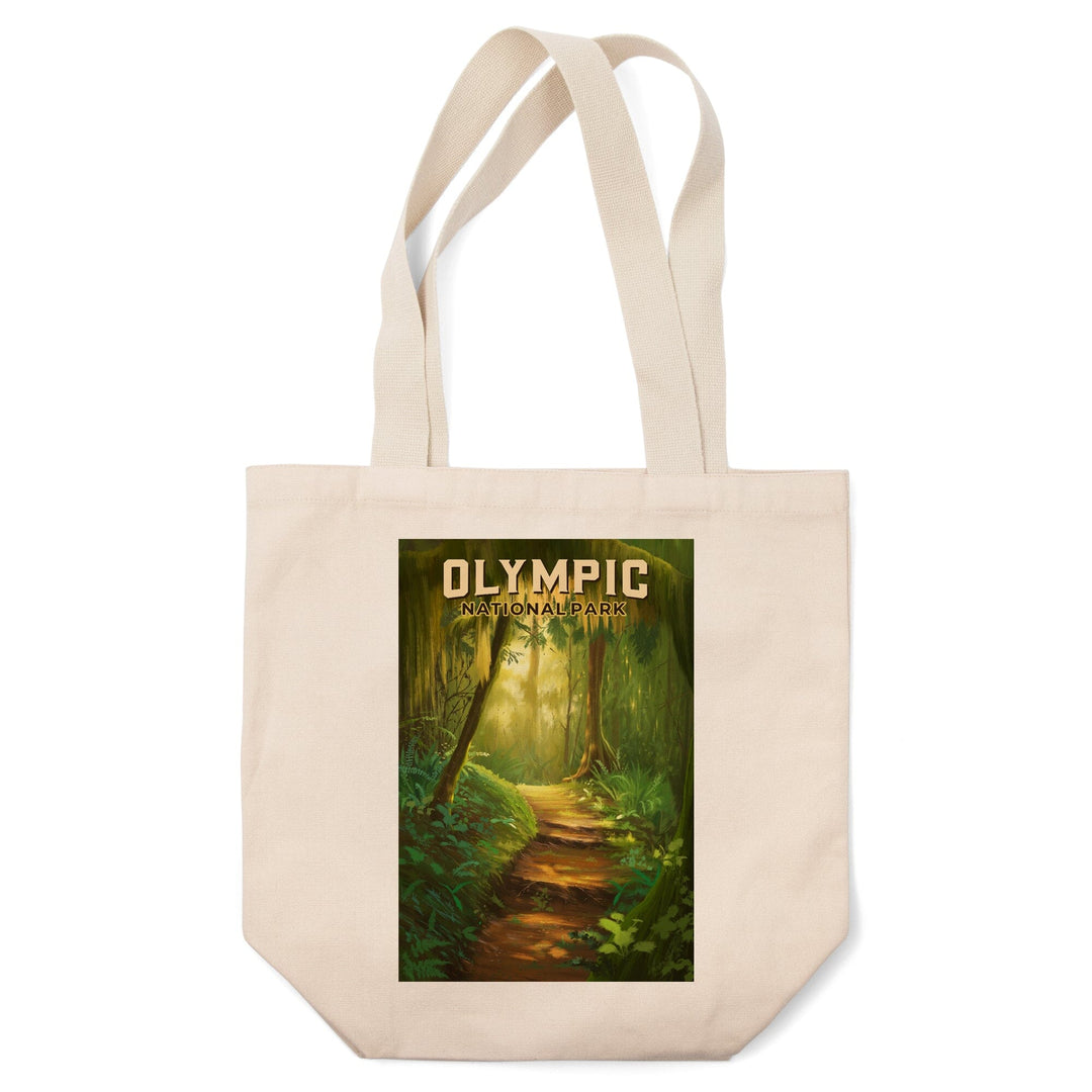 Olympic National Park, Washington, Oil Painting, Lantern Press Artwork, Tote Bag Totes Lantern Press 