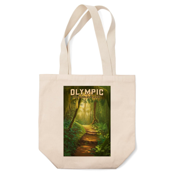 Olympic National Park, Washington, Oil Painting, Lantern Press Artwork, Tote Bag Totes Lantern Press 