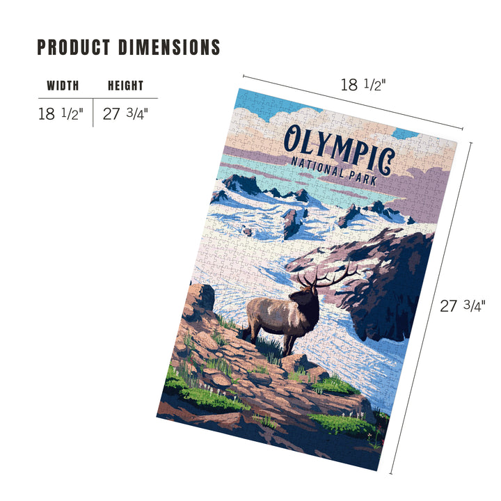 Olympic National Park, Washington, Painterly National Park Series, Jigsaw Puzzle Puzzle Lantern Press 